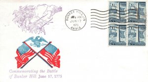 COMMEMORATING THE BATTLE OF BUNKER HILL CACHET COVER CANCELLED BUNKER HILL 1975