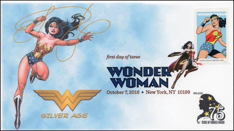 2016, Wonder Woman, Silver Age, Digital Color Postmark, NY NY, 16-281