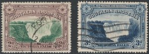 Southern Rhodesia 1938 Victoria Falls Postage & Revenue Scott # 37 - 37A Used