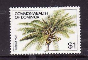 Dominica-Sc#730-unused NH $1 Coconut Palm-Flowers-id1-1981-