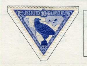 ICELAND; 1930 early Airmail issue Mint hinged 10a. Triangle value