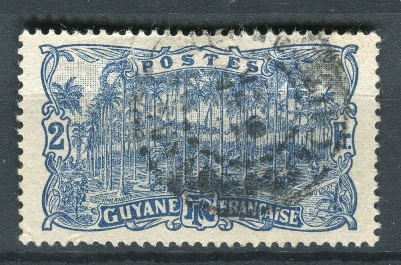 FRENCH GUYANE; 1904-07 early Royal Palm issue fine used 2Fr. value