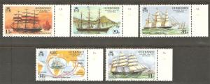 GUERNSEY GB Sc# 367 - 371 MNH FVF Set-5 Golden Spear Ship