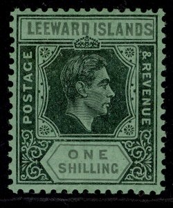 LEEWARD ISLANDS GVI SG110bb, 1s black & grey/emerald, VLH MINT. Cat £130.