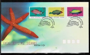 COCOS ISLAND 1998 MARINE LIFE FDC