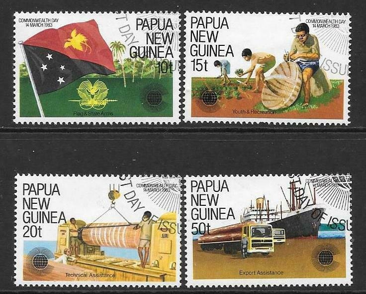 PAPUA NEW GUINEA SG464/7 1983 COMMONWEALTH DAY  FINE USED