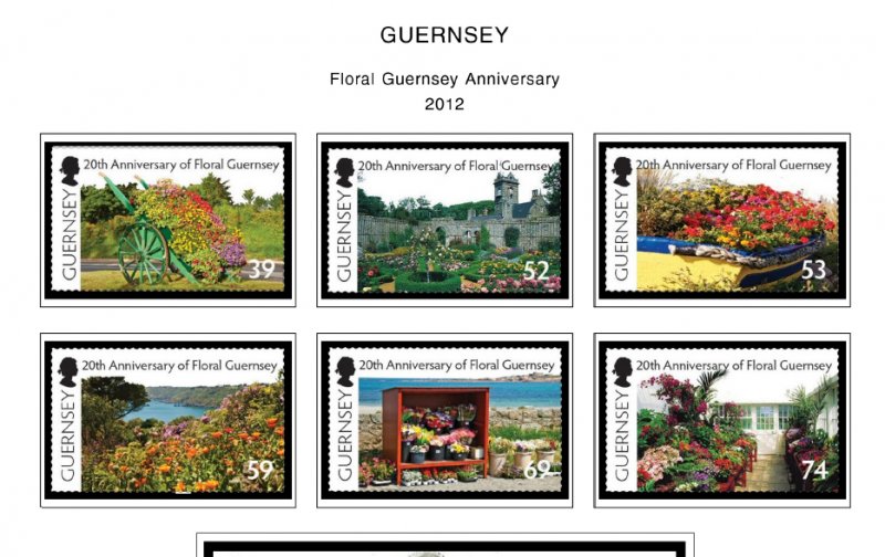 COLOR PRINTED GB GUERNSEY 2011-2020 STAMP ALBUM PAGES (67 illustrated pages)