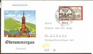 Germany 1970 Town Oberammergau Monument Cross Sc 1049 Cover ++B988-42