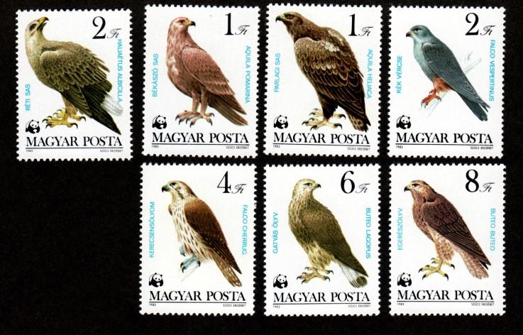 Hungary # 2797-2803 Mint Birds of Prey x!