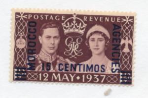 Great Britain abroad, Morocco 1937 Scott 82 MH - 15c on 1.1/2p, Coronation