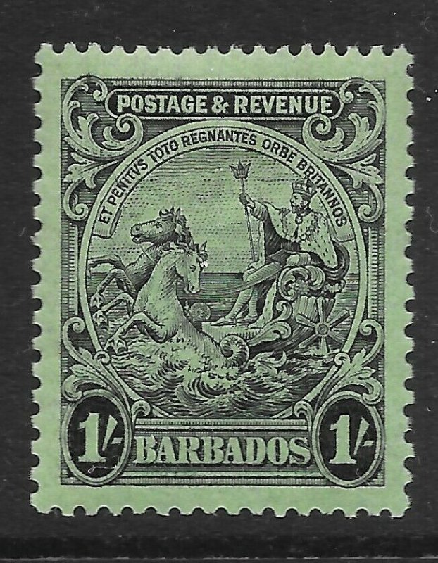 BARBADOS SG237a 1932 1/= BLACK ON EMERALD p13x12 MTD MINT