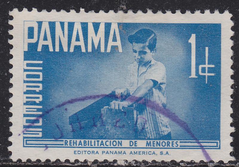 Panama RA50 Boy Sawing Wood 1961