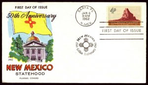 Scott 1191 4 Cents New Mexico Fluegel FDC Unaddressed Block Planty 1191-12