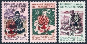 Mauritania 129-130,132 var type 2,MNH.Michel III-V type II. Refugee Year 1962.