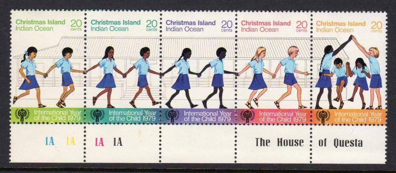 Christmas Island 1979 Sc#89 International Year of the Child (ICY) Strip of 5 MNH