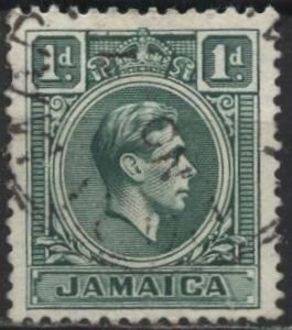 Jamaica 149 (used) 1p George VI, blue grn (1951)