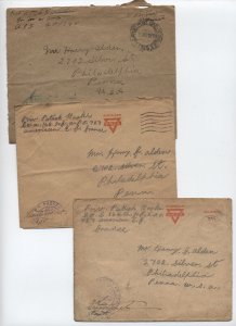 Group of 3 WWI soldier's covers to USA [6525.434]