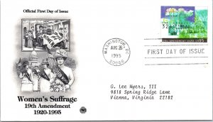 FDC 1995 SC #2980 Postal Soc Commemorative - Washington DC - Single - J4460
