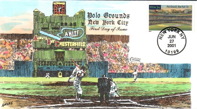 #3514 Polo Grounds Collins FDC