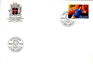 Iceland 1988 FDC Sc #662 18k Handball - 1988 Summer Olympics, Seoul