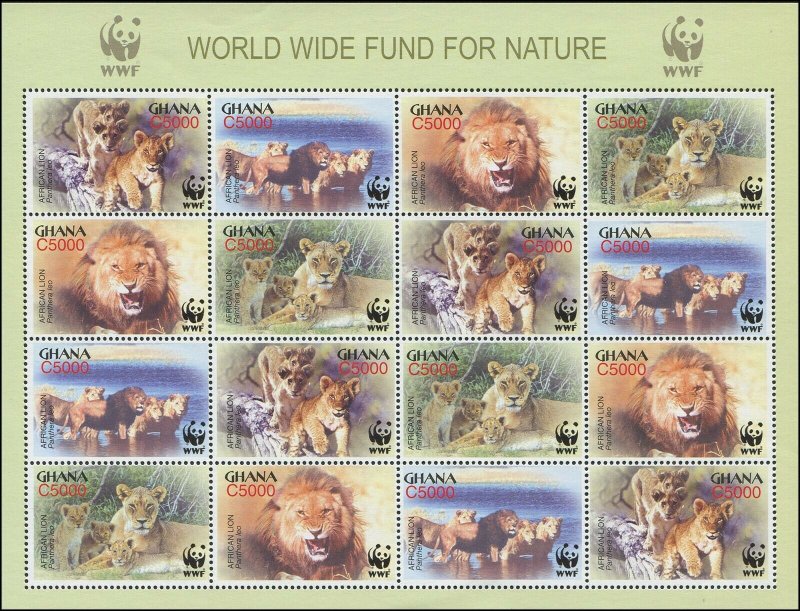 Ghana 2004 Sc 2433a Lions WWF CV $40