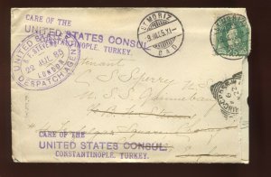 1885 B.F. Stevens Despatch Agent COVER c/o US CONSULATE CONTANTINOPLE TURKEY