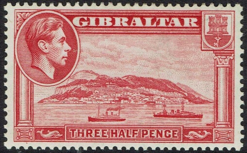 GIBRALTAR 1938 KGVI THE ROCK 11/2D PERF 13.5 