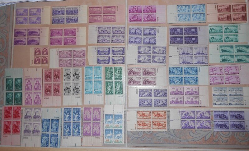 166 All Different United States 3 cent Plate Blocks. MNH. OG.    #02 USPB165 