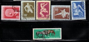 HUNGARY Scott # 1203-7, 1410 Used - Sports, Horses