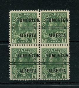 ? 3-107 F-VF EDMONTON block of 4 MNH BAR PRECANCEL Cat $100+ used Canada