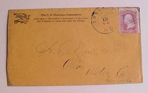 US  CHRISTIAN COMMISSION 1864 YD ANNAPOLIS MARYLAND  TO NY