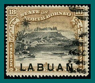 Labuan 1897 Mt Kinabalu, p16, cancelled  #81,SG96b