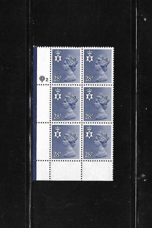 Great Britain Stamps: Northern Ireland: #NIMH49; 28p Machin LL # Blk/6 (2) MNH