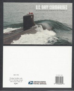 BK279 Navy Submarines Booklet Both Pane's 3377a(1)(2) ,Scott # 3373-77