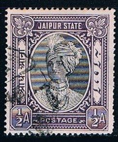 India Jaipur 25, 1/2a Raja Man Singh II, used, VF
