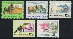 Hungary Gorilla Rhino Polar Bear Toucan Bird Flowers Zoo 5v 1991 MNH