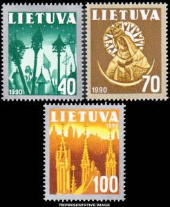 Lithuania Scott 390-392 Mint never hinged.