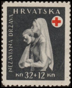 Croatia B51 - Mint-H - 32k+12k Nurse / Patient (1943) (cv $3.25)