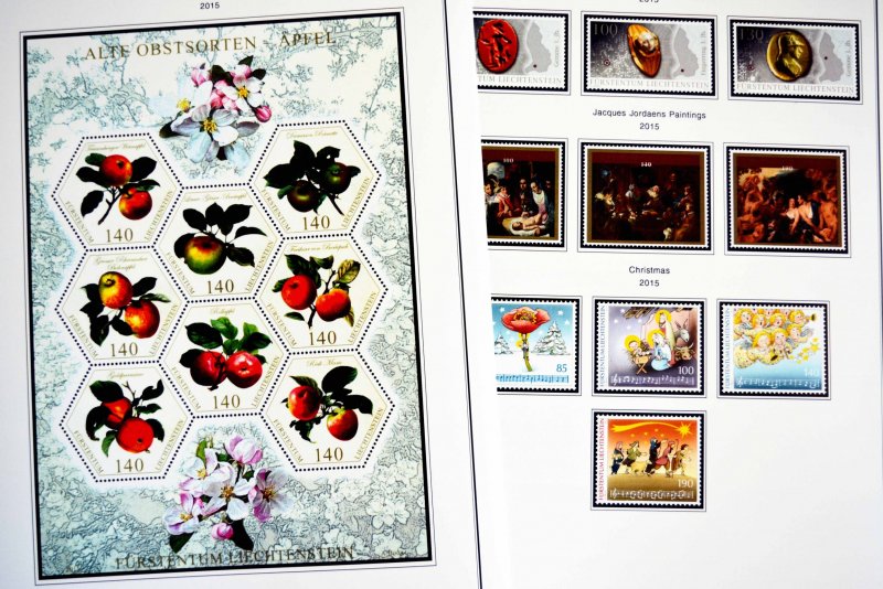 COLOR PRINTED LIECHTENSTEIN 2011-2020 STAMP ALBUM PAGES (66 illustrated pages)