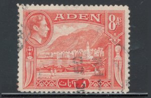 Aden 1939 King George VI & Mukalla 8a Scott # 23 Used