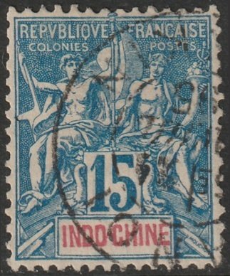 Indochina 1892 Sc 10 used Hanoi cancel