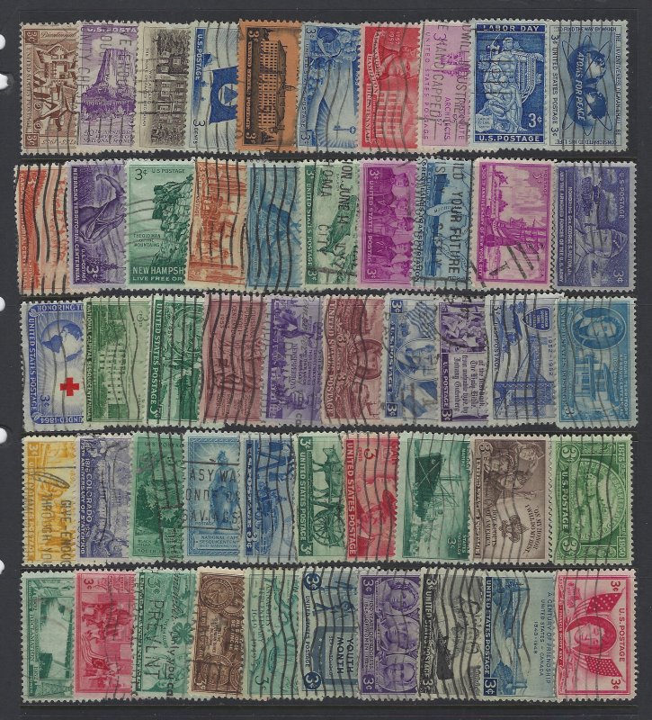 United States, Lot of 100 Stamps, Used