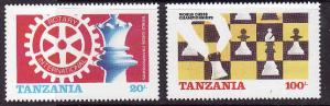 Tanzania-Sc#304-5-Unused NH set-World Chess Championships-1986-