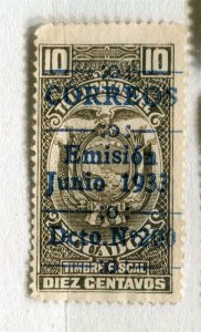 ECUADOR; 1930s early classic Revenue issue fine used value