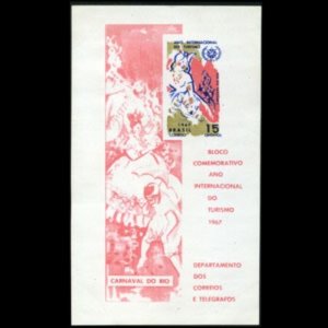 BRAZIL 1967 - Scott# 1070a S/S Intl.Tourist Year NH
