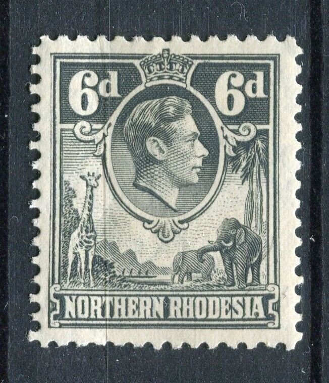 N.RHODESIA; 1938 early GVI pictorial issue Mint hinged Shade of 6d. value
