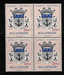 MOZAMBIQUE 420 MNH COAT OF ARMS, BLOCK OF 4