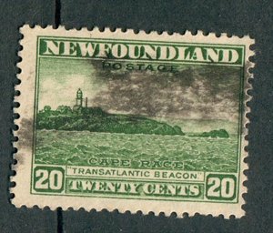 Newfoundland #196 used single - perf 13.5