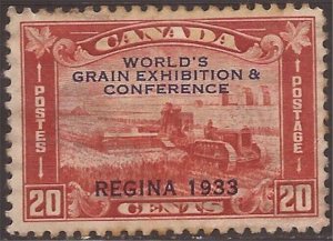 Canada - 1933 20c World Grain Exhibition - Stamp - Overprint MH - Scott #203