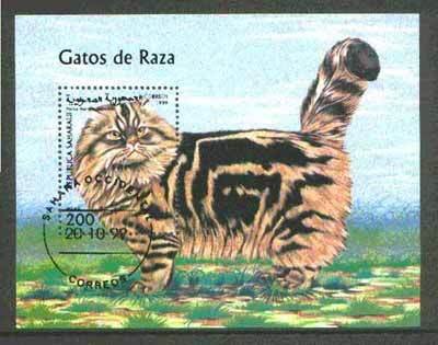 SAHARA REP - 1999 - Domestic Cats - Perf Min Sheet - CTO Never Hinged - Private
